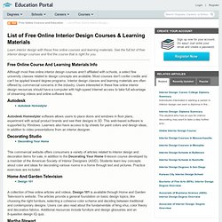List of Free Online Interior Design Courses, Classes and Learning Materials