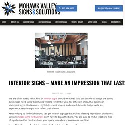 Interior Signs - Make an Impression That Lasts