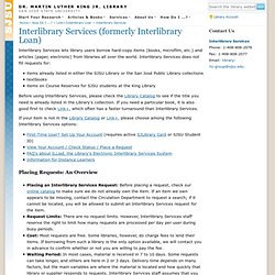 Interlibrary Services (formerly Interlibrary Loan)