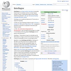 Interlingua - Wikipedia, le encyclopedia libere