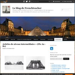 Articles de niveau intermédiaire + (Fle A2 - B1) - Le blog de Frenchteacher