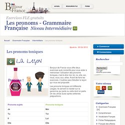 Grammaire : Les pronoms toniques A2
