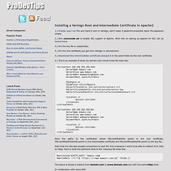 Installing a Verisign Root and Intermediate Certificate in Apache2