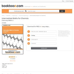 Intermediate Maths for Chemists - Chemistry Maths 2