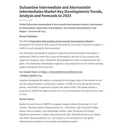Duloxetine Intermediate and Atorvastatin Intermediates Market Key Developments Trends, Analysis and Forecasts to 2023 – Telegraph