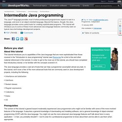 Intermediate Java programming