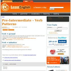 Pre-Intermediate - Verb Patterns