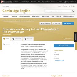 Business Vocabulary in Use: Elementary to Pre-intermediate