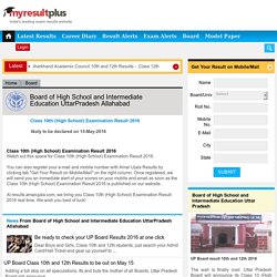 Board of High School and Intermediate Education UttarPradesh Allahabad Results 2016