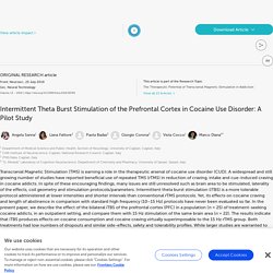 Intermittent Theta Burst Stimulation of the Prefrontal Cortex in Cocaine Use Disorder: A Pilot Study