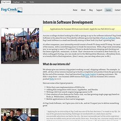 Fog Creek Software - Intern in Software Development