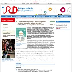 Coloquio internacional "Dimensiones del empleo domestico latinoamericano" - Institut de recherche pour le développement (IRD)