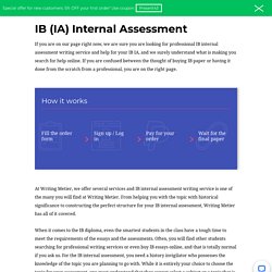 IB Internal Assessment Writing Service
