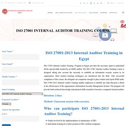 IAS Egypt ISO 27001 Internal Auditor Training