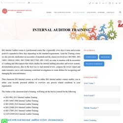 ISO Internal Auditor Course Online