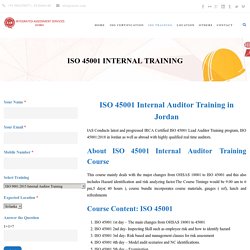 OHSMS Lead Auditor Training in Jordan