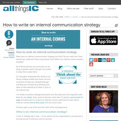 How to write an internal communication strategy