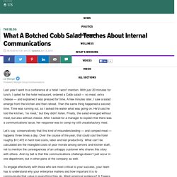 What A Botched Cobb Salad Teaches About Internal Communications