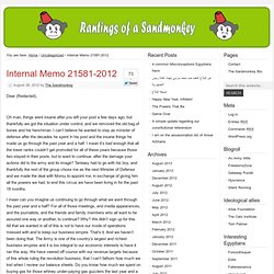 Internal Memo 21581-2012