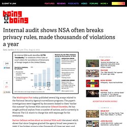 Internal audit shows NSA often breaks privacy rules, made thousands of violations a year