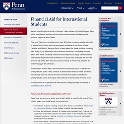 Financial Aid for International Students - Penn Admissions