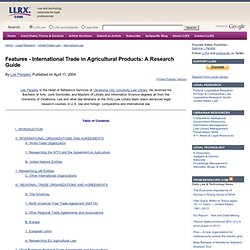 International Trade in Agricultural Products: A Research Guide