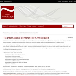 1st International Conference on Anticipation