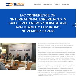 International Experiences in Grid Level Energy Storage and Applicability for India - USISPF