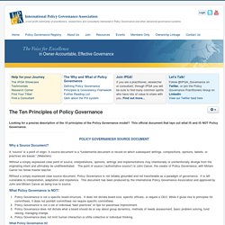 Principles of Policy Governance - International Policy Governance Association