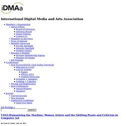 V4N2:Humanizing the Machine: Women Artists and the Shifting Praxis and Criticism in Computer Art - International Digital Media and Arts Association