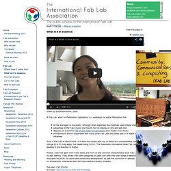 Fab Lab - What is it in essence - International Fab Lab Association