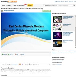 Ravi Desilva Missoula, Montana