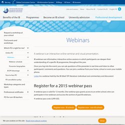 Webinars - International Baccalaureate® (cost)