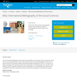 IBSS: International Bibliography of the Social Sciences