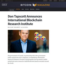 Don Tapscott Announces International Blockchain Research Institute