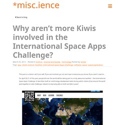 Why aren’t more Kiwis involved in the International Space Apps Challenge?