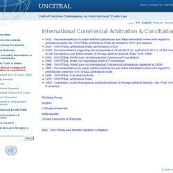 International Commercial Arbitration &amp; Conciliation-UNCITRAL