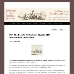 CfP: The Society for Emblem Studies 11th International Conference
