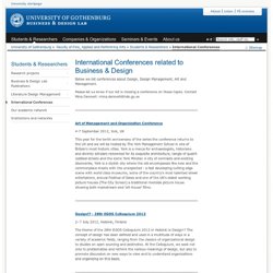 International Conferences - Business & Design Lab, University of Gothenburg, Sweden