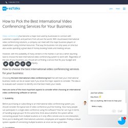 How to Pick the Best International Video Conferencing Services for Your Business
