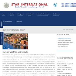 Europe weather and beauty - Star International Study Abroad / Consultants / Travels