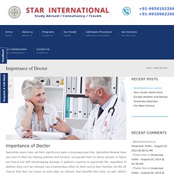 Importance of Doctor - Star International Study Abroad / Consultants / Travels