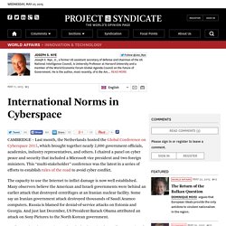 Joseph Nye: International Norms in Cyberspace