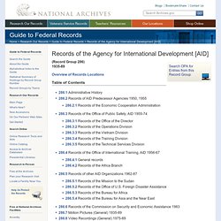 Records of the Agency for International Development [AID]