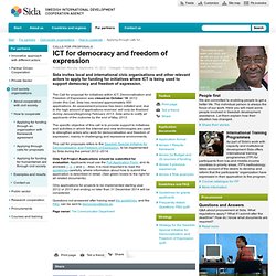 ICT for democracy and freedom of expression - Sida - Swedish International Development Cooperation Agency
