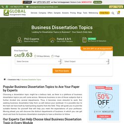 Buy Business Dissertation Topics Online, US, Australia