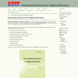 International Research in Higher Education
