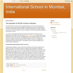 The education of IGCSE schools in Mumbai
