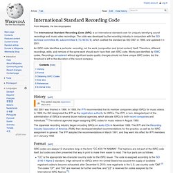 International Standard Recording Code