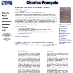 Charles François - International Encyclopedia of Systems and Cybernetics